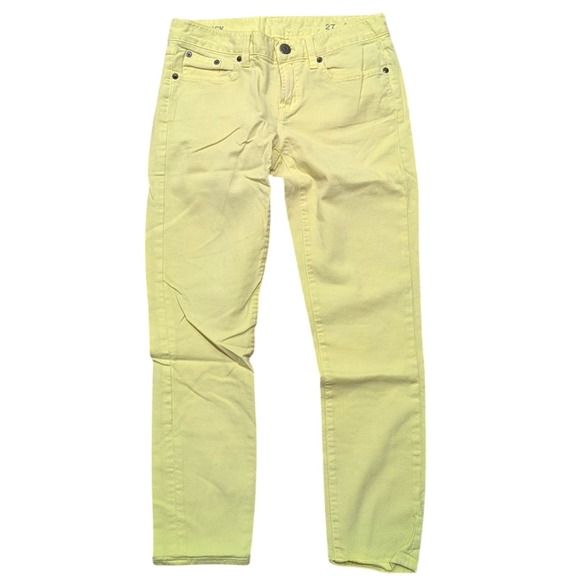 J.Crew Toothpick Jeans Womens 27 Ankle Lemon Yellow Skinny Straight - Picture 1 of 6